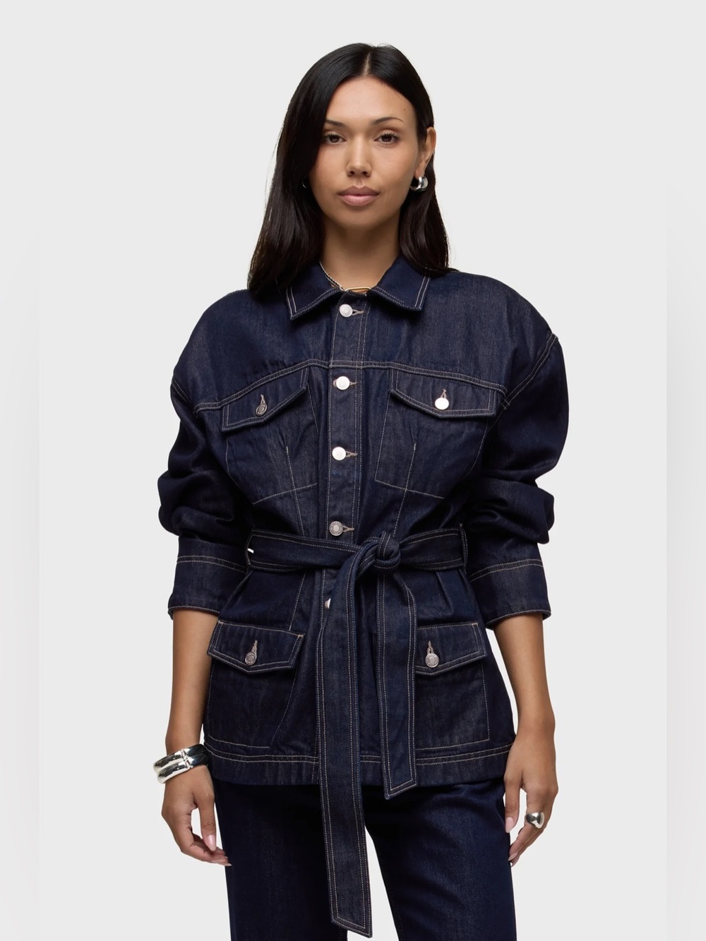 HUDSON JEANS Anya Belted Denim Jacket XS